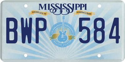 MS license plate BWP584