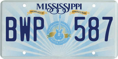 MS license plate BWP587