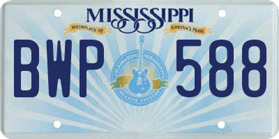 MS license plate BWP588