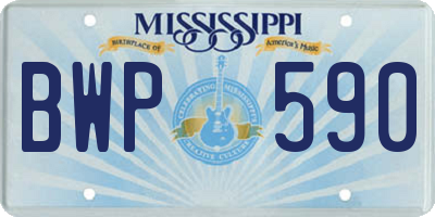 MS license plate BWP590
