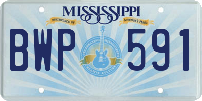 MS license plate BWP591