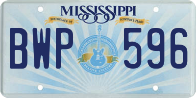 MS license plate BWP596