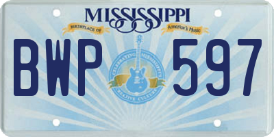 MS license plate BWP597