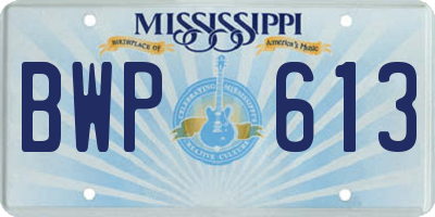 MS license plate BWP613