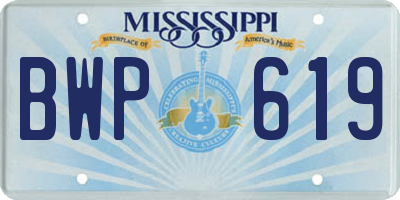 MS license plate BWP619