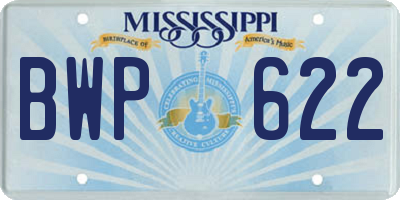 MS license plate BWP622