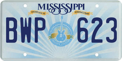 MS license plate BWP623