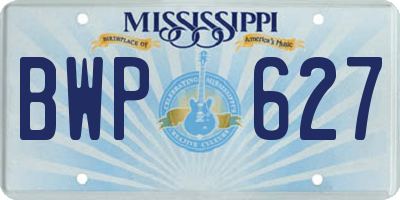 MS license plate BWP627