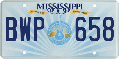 MS license plate BWP658