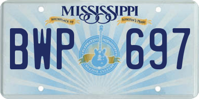 MS license plate BWP697