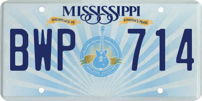 MS license plate BWP714
