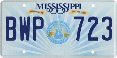 MS license plate BWP723