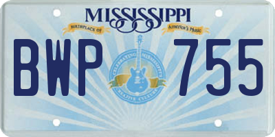 MS license plate BWP755