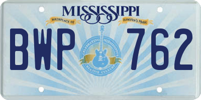 MS license plate BWP762