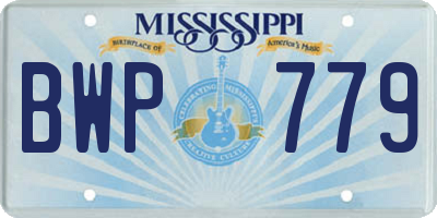 MS license plate BWP779