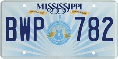 MS license plate BWP782