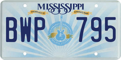 MS license plate BWP795