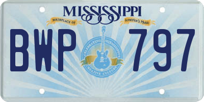 MS license plate BWP797