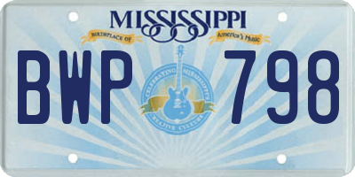 MS license plate BWP798