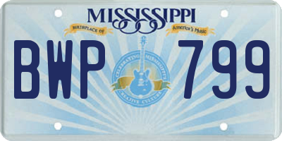 MS license plate BWP799