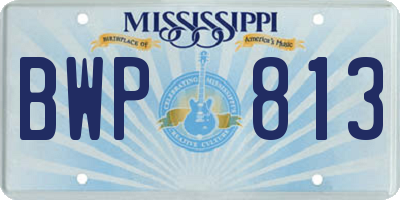 MS license plate BWP813