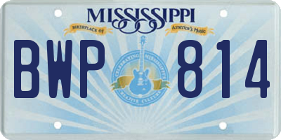 MS license plate BWP814