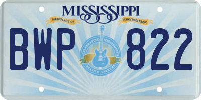 MS license plate BWP822