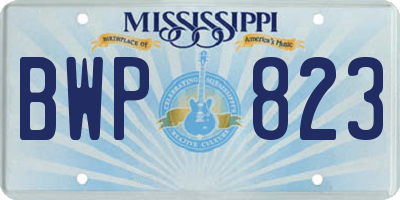 MS license plate BWP823