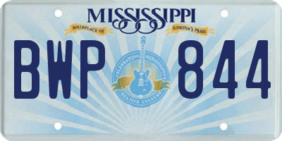 MS license plate BWP844