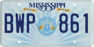MS license plate BWP861