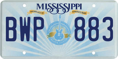 MS license plate BWP883
