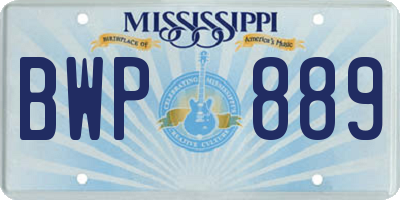 MS license plate BWP889