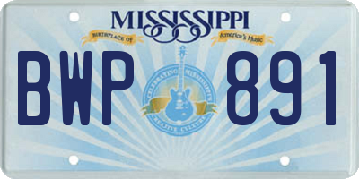 MS license plate BWP891