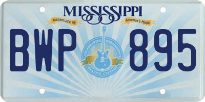 MS license plate BWP895