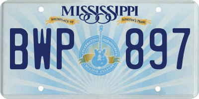 MS license plate BWP897