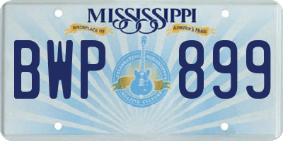 MS license plate BWP899