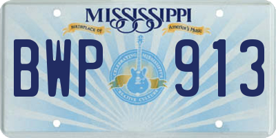 MS license plate BWP913
