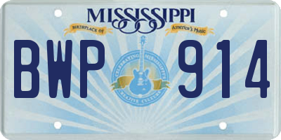 MS license plate BWP914