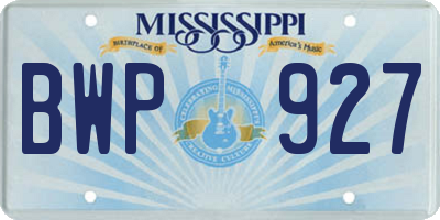MS license plate BWP927