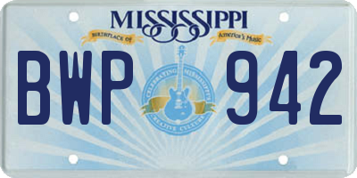 MS license plate BWP942