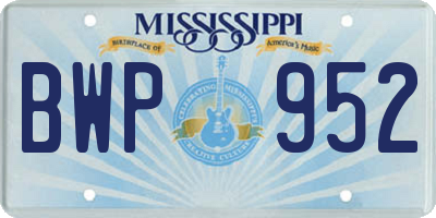 MS license plate BWP952