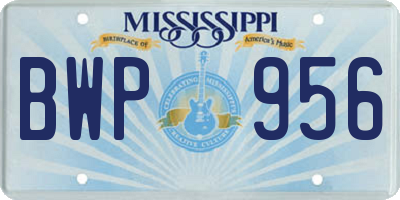 MS license plate BWP956
