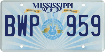 MS license plate BWP959