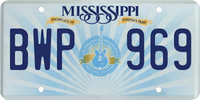 MS license plate BWP969