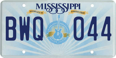 MS license plate BWQ044