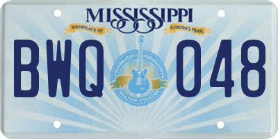 MS license plate BWQ048
