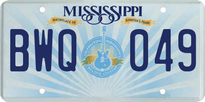 MS license plate BWQ049