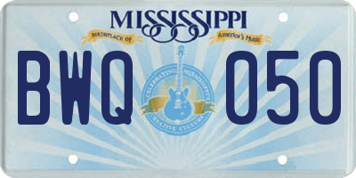 MS license plate BWQ050