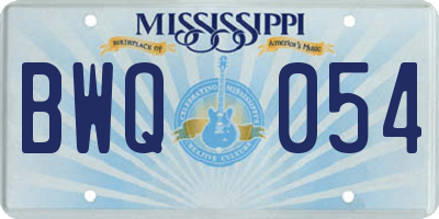 MS license plate BWQ054