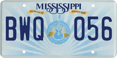 MS license plate BWQ056